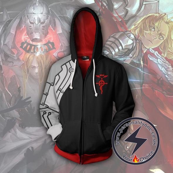 Fullmetal Alchemist Edward Elric Black Zip Up Hoodie Jacket